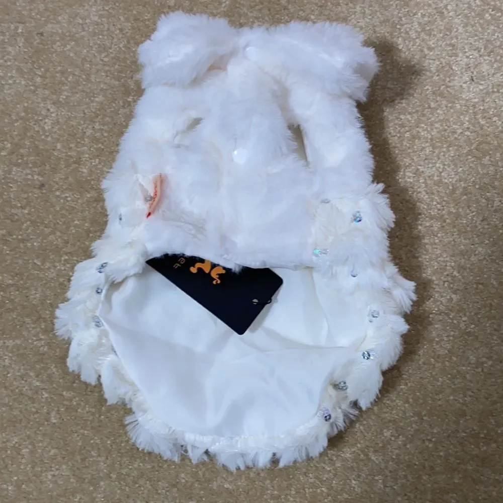 Dog Coat with Sparkles and Bow Size S NWT